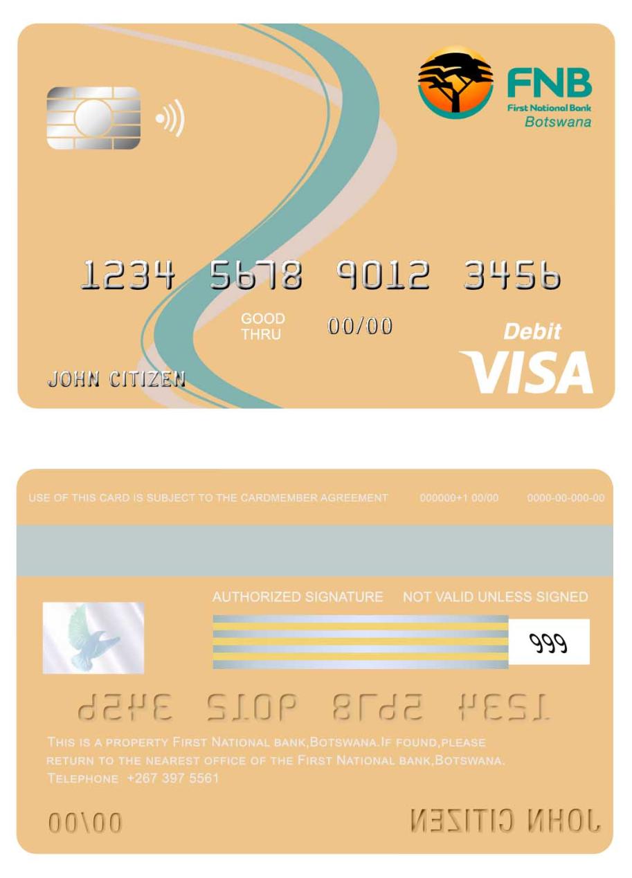Botswana First National bank visa card